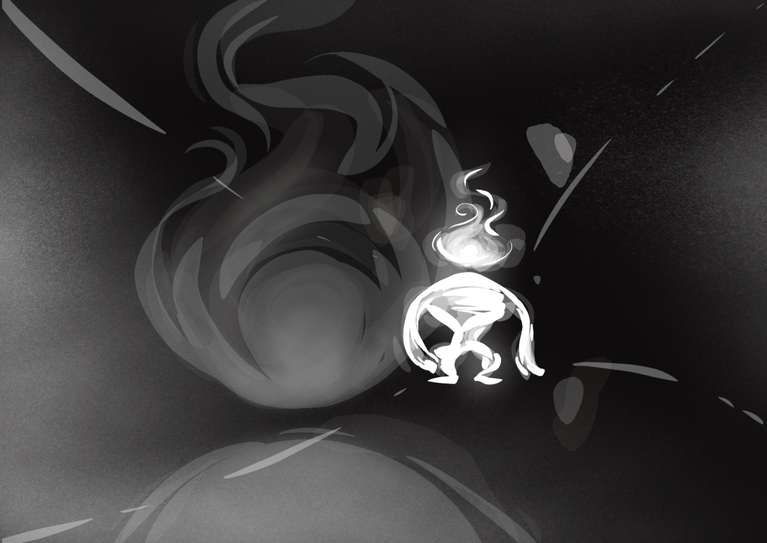 black and white illustration.